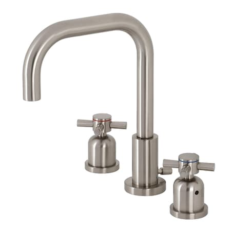 Kingston Brass FSC8938DX Concord Widespread Bathroom Faucet W/ Brass Pop-Up, Nickel FSC8938DX